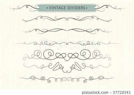 Vector hand drawn dividers, graphic elements set 37728541