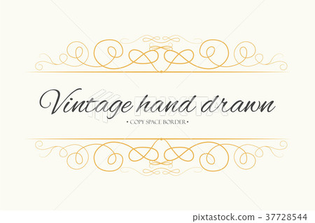 Vector hand drawn flourish, text divider element 37728544