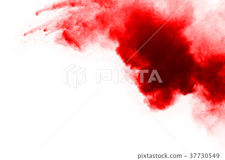 Red powder explosion isolated on white background. 37730549