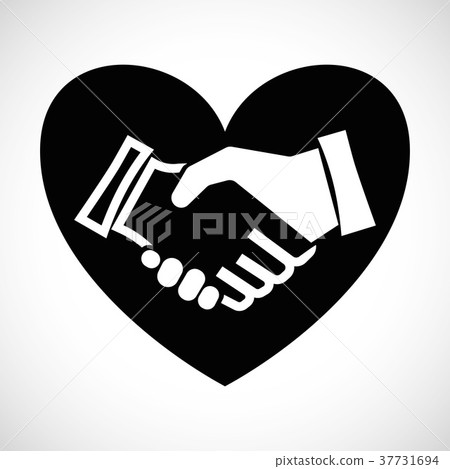Icon Shape Handshake with heart Icon Shape Handshake with heart 37731694
