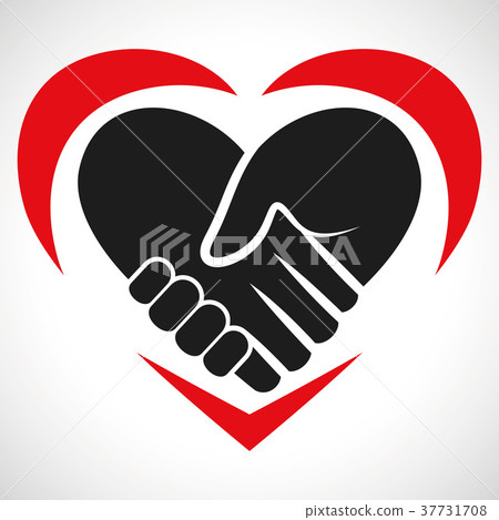 Illustration Icon Vector Heart Handshake Illustration Icon Vector Heart Handshake 37731708