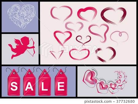 set of hearts and sales label set of hearts and sales label 37732680