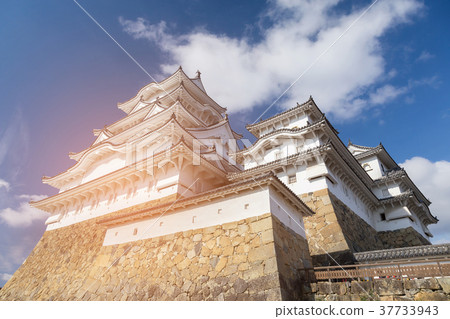Himeji castle world heritage against blue sky Himeji castle world heritage against blue sky 37733943