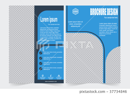 Blue Brochure template flyer design 37734846