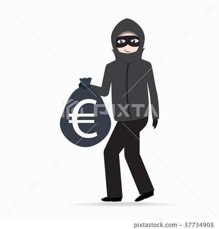 Man holding money bag with euro currency sign Man holding money bag with euro currency sign 37734908