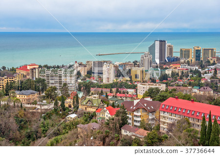Residential district on seaside in Sochi. Russia 37736644