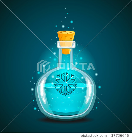 Bottle of magic elixir with snowflake Bottle of magic elixir with snowflake 37736646