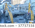 拆除施工現場挖掘機 37737338