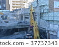 拆除施工現場挖掘機 37737343