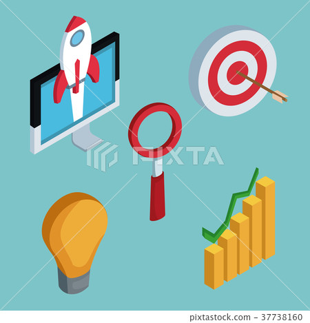 Isometric business icons 37738160