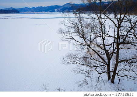Snow scene in the mountain area of Gosho Lake and Tsukasa Onsen area 37738635