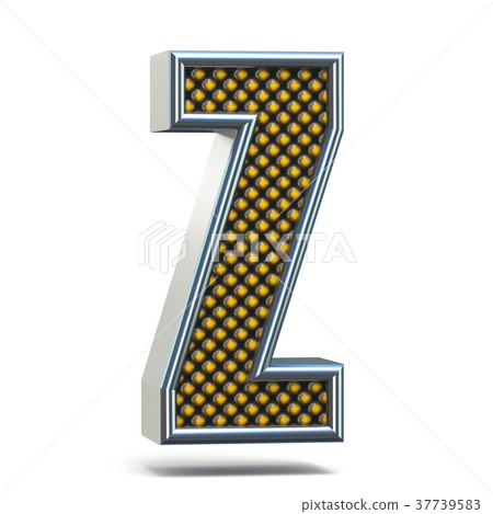 Chrome metal orange dotted font Letter Z 3D 37739583