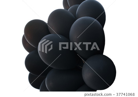 Black balloons isolated on white Black balloons isolated on white 37741068