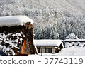雪的白川鄉鎮 37743119