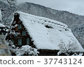 雪的白川鄉鎮 37743124