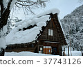 雪的白川鄉鎮 37743126