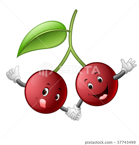cute cherry with face 37743499