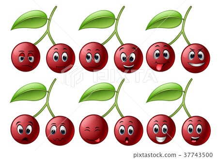 cherry with different emoticon 37743500
