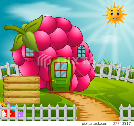 Raspberyy house in garden 37743517
