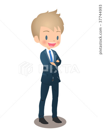 Young male businessman in suit with arms crossed Young male businessman in suit with arms crossed 37744993