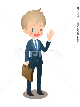 在衣服的年輕男性商人,當通勤時 在衣服的年輕男性商人,當通勤時 37745016