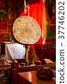 Big ritual drum in the tibetan monastery 37746202