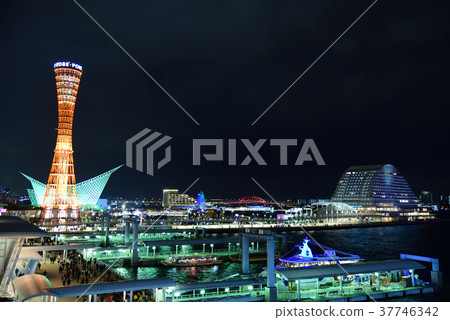 <港口夜景>神戶夜景波特蘭梅里肯公園 37746342