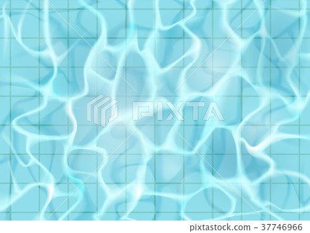 Water surface with sun glare. Bottom of the pool Water surface with sun glare. Bottom of the pool 37746966