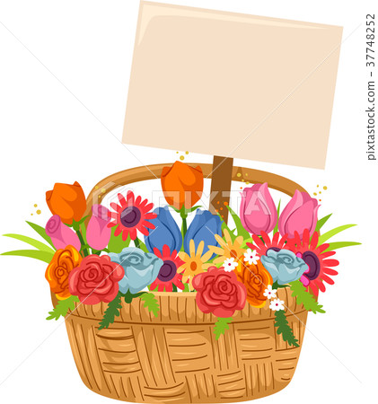 Flower Basket Board Illustration Flower Basket Board Illustration 37748252