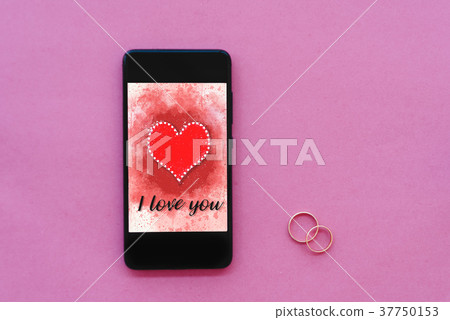 Valentines day sale background on smartphone Valentines day sale background on smartphone 37750153