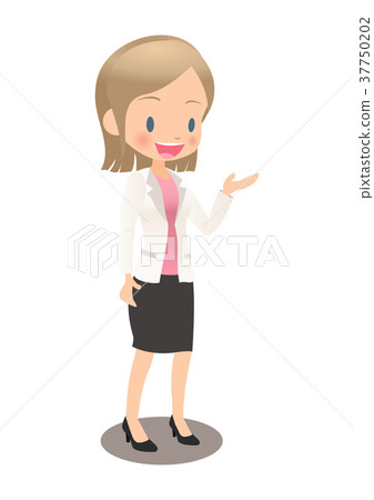 Young female office worker in a suit to introduce Young female office worker in a suit to introduce 37750202