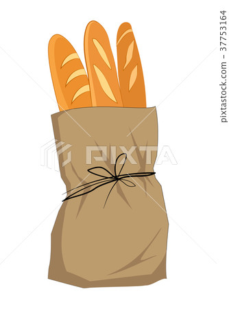 French baguettes in paper bag. 37753164
