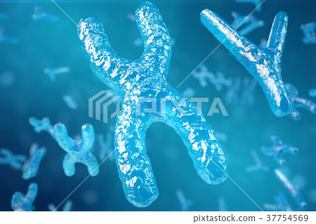 3D illustration XY-chromosomes as a concept for 37754569