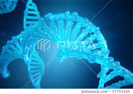 3D Illustration Helix DNA molecule with modified 3D Illustration Helix DNA molecule with modified 37755193
