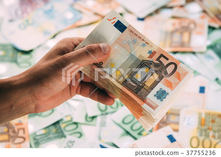 Euro cash stack closeup Euro cash stack closeup 37755236