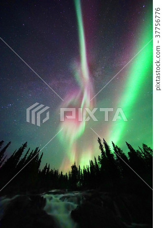 Aurora summer lampert fall waterfall night view 37756776