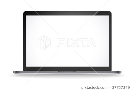 Modern laptop vector mockup isolated on white Modern laptop vector mockup isolated on white 37757249