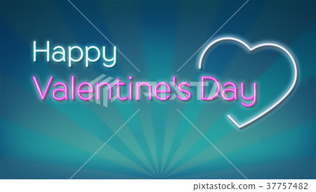 Happy Valentines s day, neon text on background - Stock Illustration ...