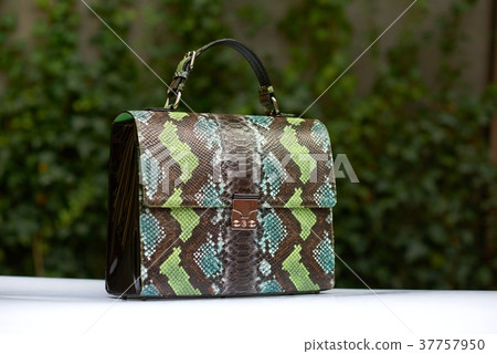 Woman s handbag with snake s skin immitation 37757950
