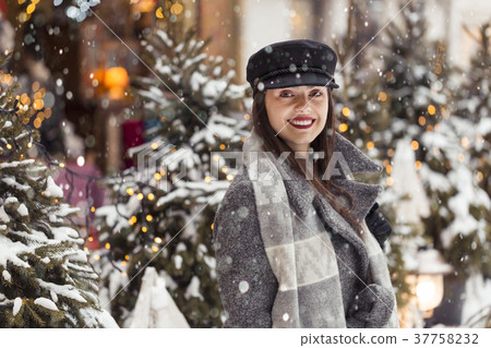 Christmas Woman in Snow Time Christmas Woman in Snow Time 37758232