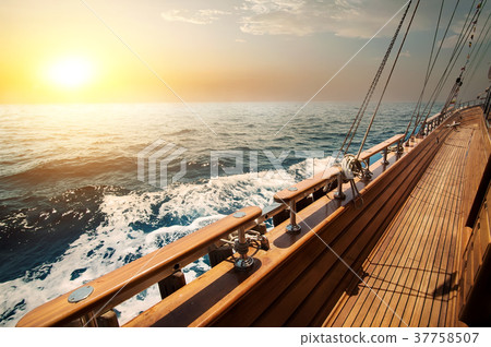 Sailboat in red sea  37758507