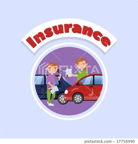 Woman standing behind of red car and showing paper Woman standing behind of red car and showing paper 37758990