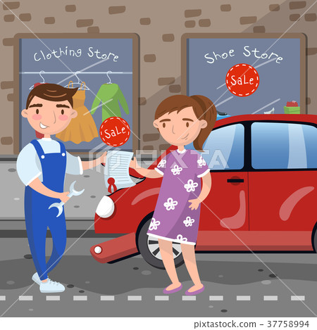 Young woman repairing injured car at car service Young woman repairing injured car at car service 37758994