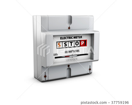 Electrical meter isolated on white. 37759196