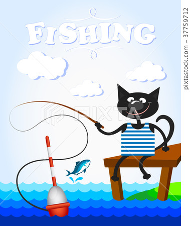 Black cat on fishing 37759712