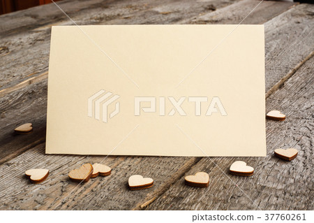 Blank greeting card and hearts Blank greeting card and hearts 37760261