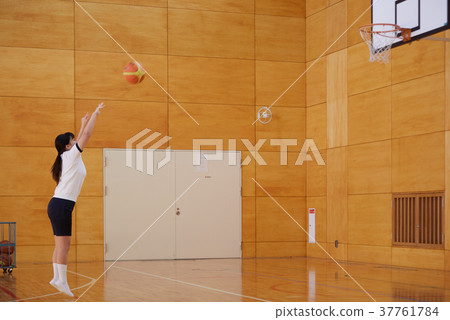 Gymnasium Female Student Basketball Gymnasium Female Student Basketball 37761784