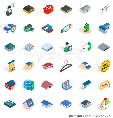 House icons set, isometric style House icons set, isometric style 37763773