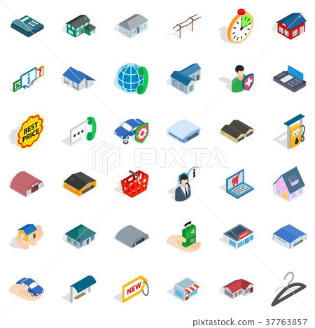 Window icons set, isometric style 37763857