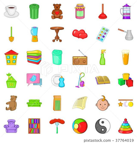 Toy icons set, cartoon style Toy icons set, cartoon style 37764019
